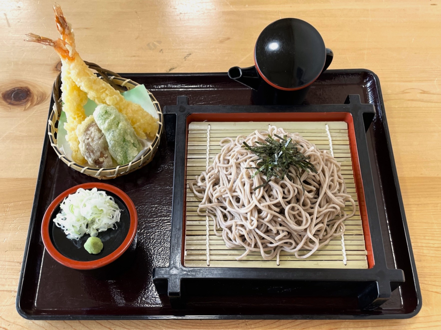 海老天付きせいろそば